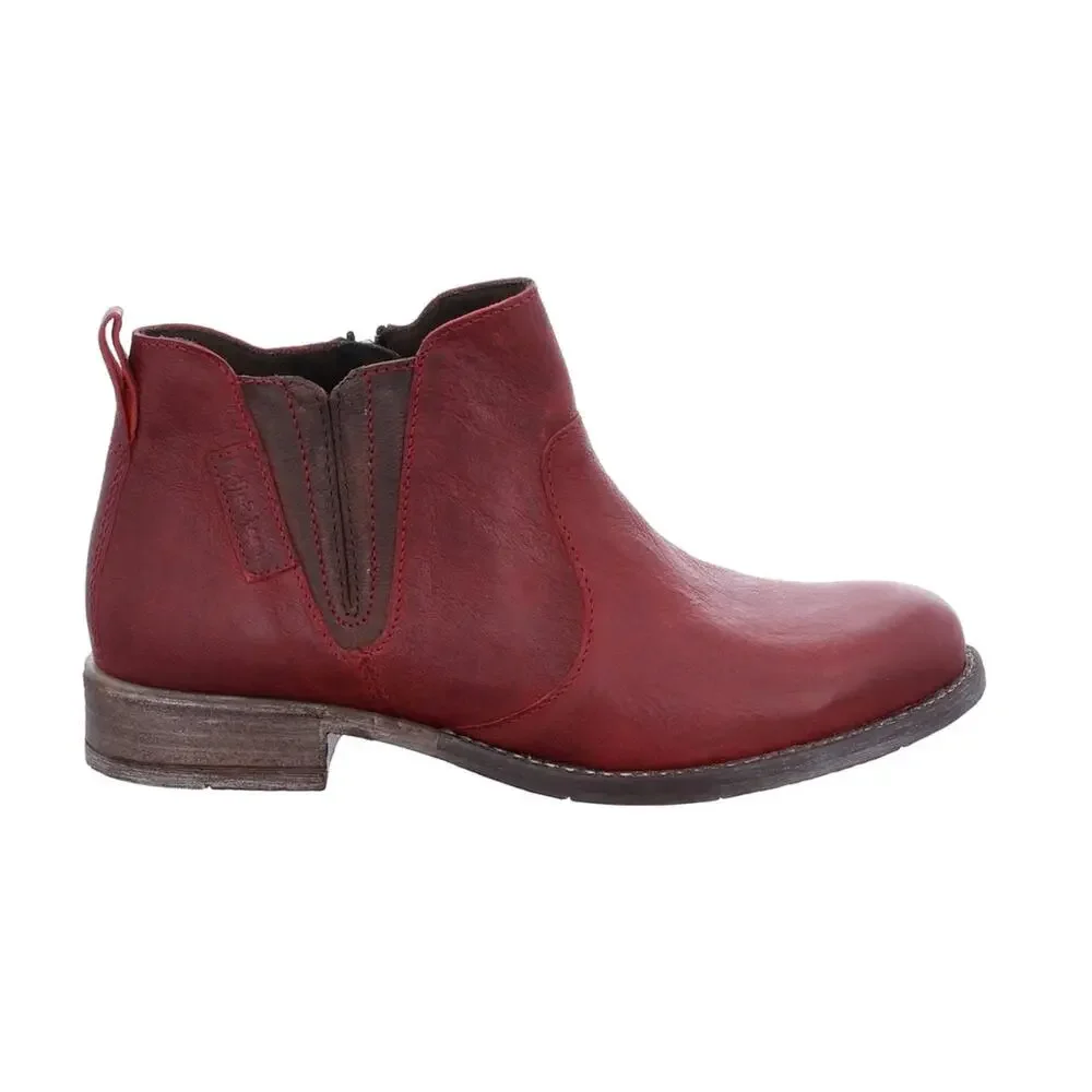 Josef Seibel Sienna 45 Boots 9.5 US 40 EU NWT Red Leather Ankle Booties Comfort